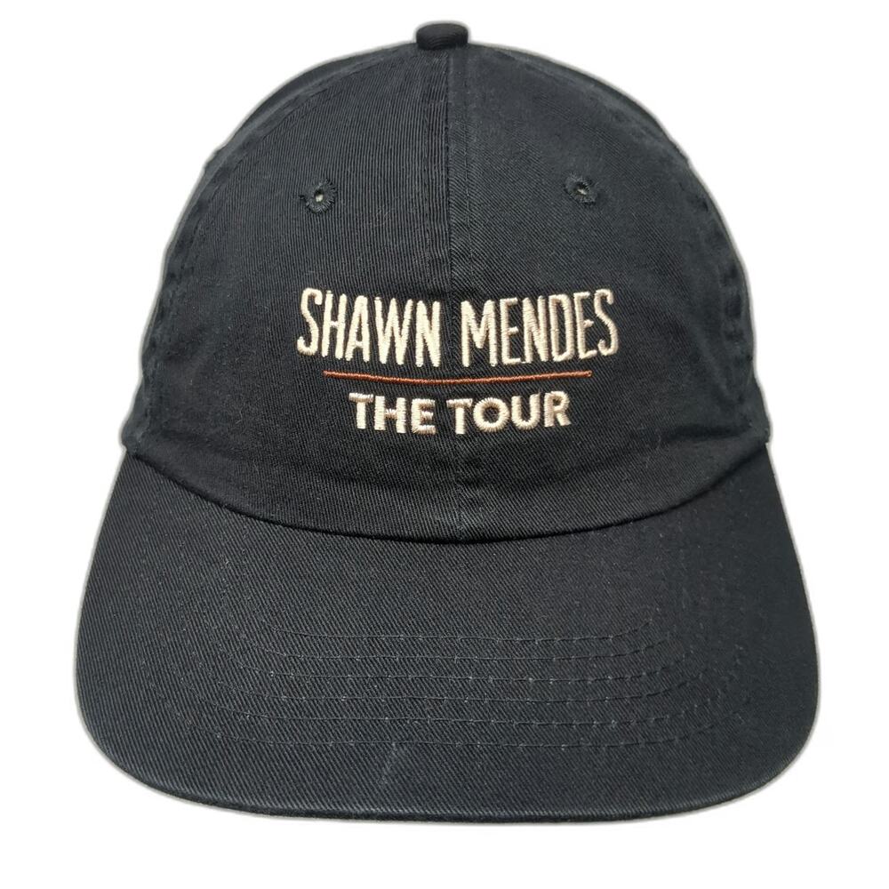 Shawn Mendes The Tour Rose Embroidery Black One Size Baseball Cap Slideback hat